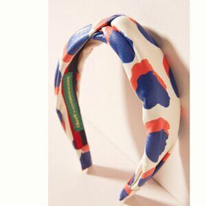 NWT Clare V. for Anthropologie Sabine Leather Headband with Red & Blue Dots